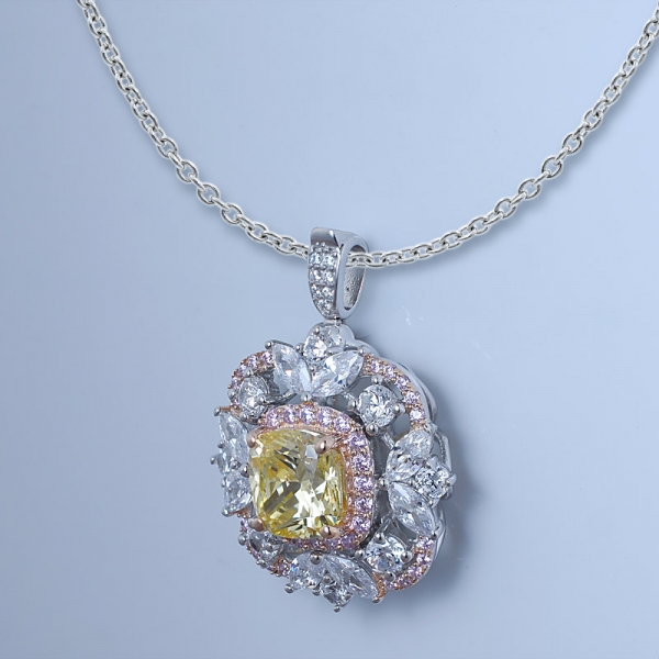 Set di gioielli in argento sterling 925 con diamante giallo cz 