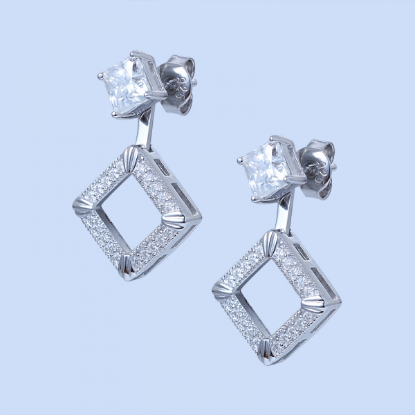 Orecchini di gioielli quadrati convertibili in argento sterling 925 