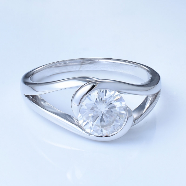 Gioiello con anello di fidanzamento in argento sterling 925 