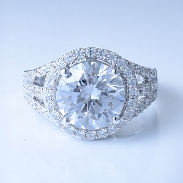Elegante anello in argento sterling 925 con cz bianca / tanzanite cz 