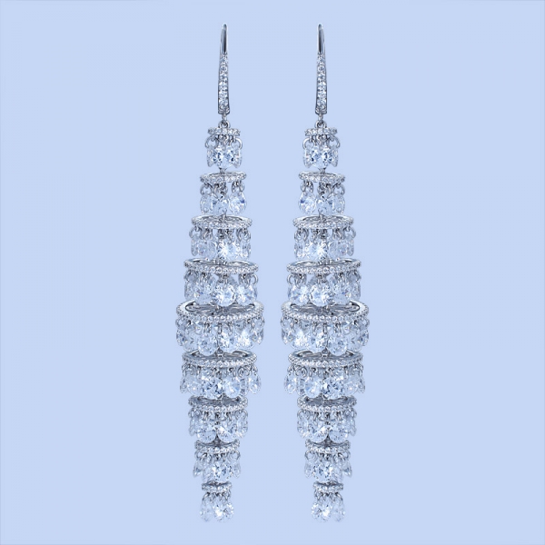 orecchini a candelabro in stile medio-orientale in argento sterling con intaglio in argento stile India 