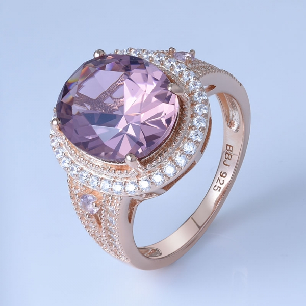 placcatura in oro rosa 18 carati morganite su prezzi dell'anello di fidanzamento in argento sterling 