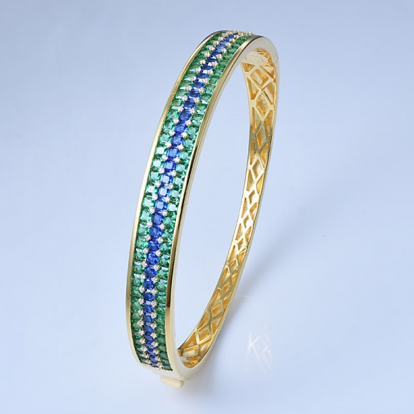 simula lo zaffiro blu e lo smeraldo verde rodiato su esclusivi bracciali in argento sterling 
