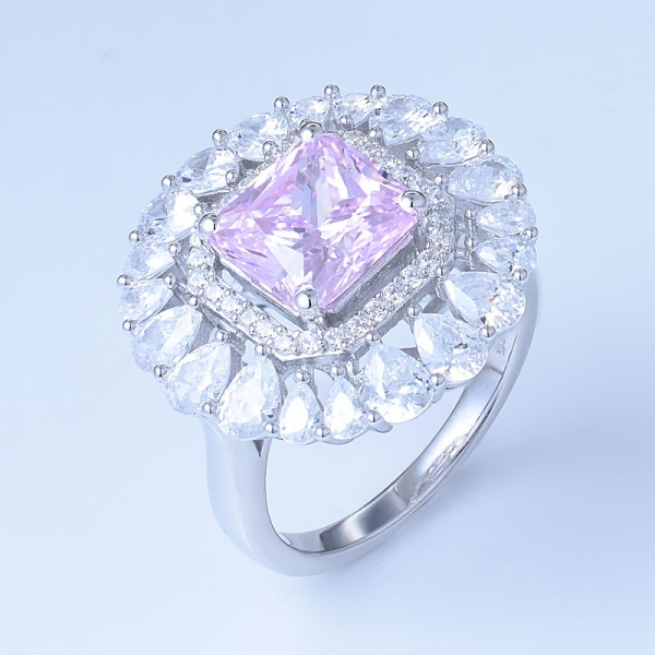 3,0 diamanti ct taglio principessa rosa simulano cz esclusivi set da sposa da sposa a forma di stella con design starburst 