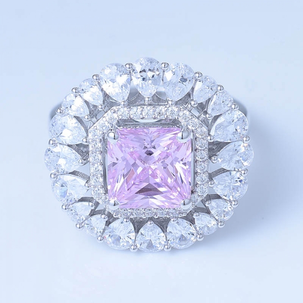 3,0 diamanti ct taglio principessa rosa simulano cz esclusivi set da sposa da sposa a forma di stella con design starburst 
