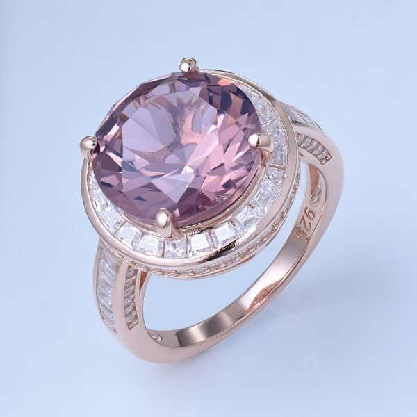 laboratorio ha creato rodio rosa diamante chiaro su fedi in argento sterling 925 