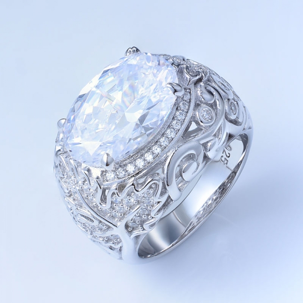 creato rubino corindone nero su anelli da sposa in argento sterling 