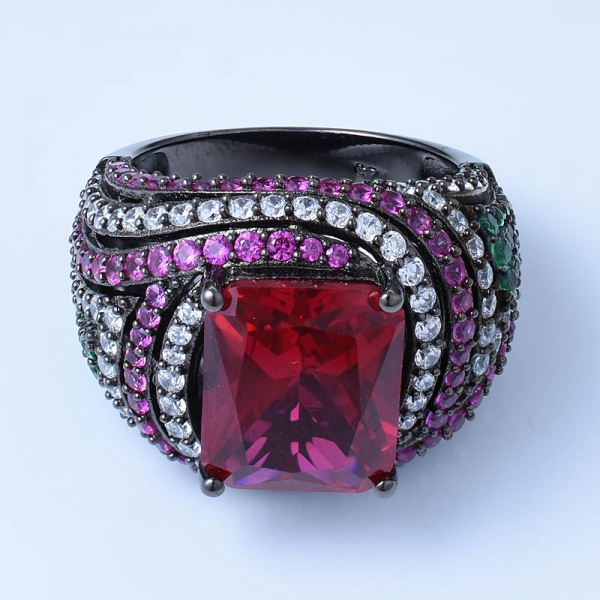 taglio principessa simula morganite rosa oro rosa 18 carati su anelli graziosi in argento sterling 925 per lei 