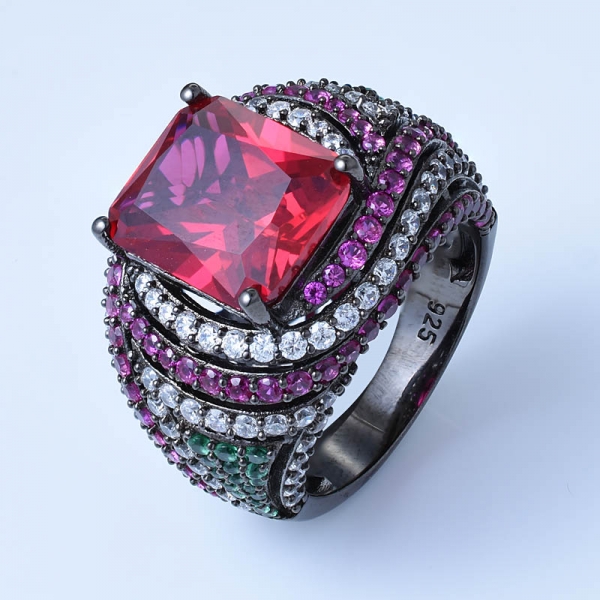 taglio principessa simula morganite rosa oro rosa 18 carati su anelli graziosi in argento sterling 925 per lei 