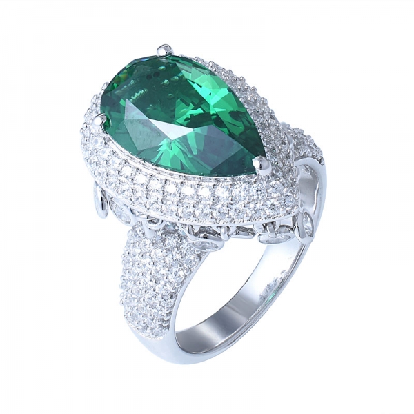 anelli di pera in argento sterling 925 nano verde smeraldo classici classici migliori anelli di nozze di pietre preziose per gioielli da donna 