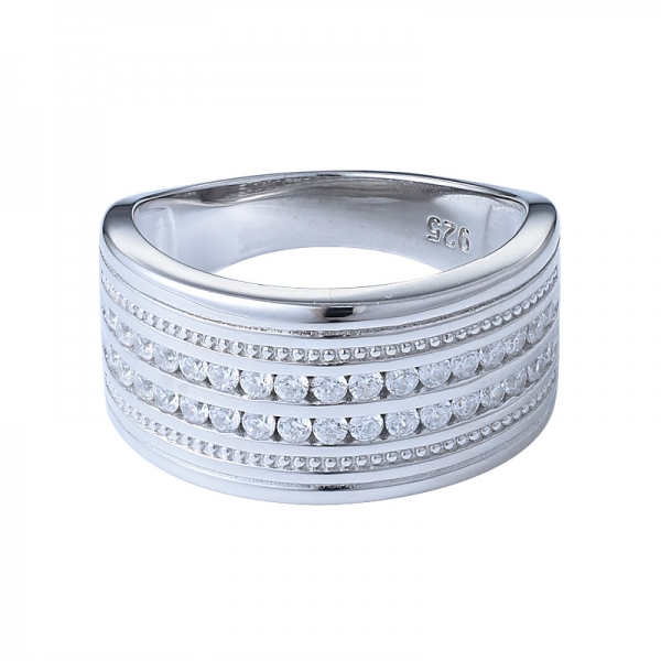 anello impilabile cz eternity band anello in argento sterling 925 massiccio anello fidanzamento wedding ring 