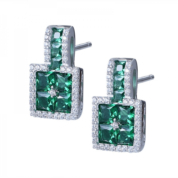 creato orecchini a smeraldo autentici gioielli in argento sterling 925 