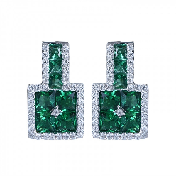 creato orecchini a smeraldo autentici gioielli in argento sterling 925 
