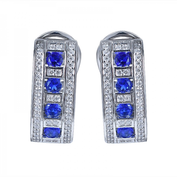 creato gioielli in argento sterling 925 con gemme di zaffiro blu, regalo di fidanzamento per donne 
