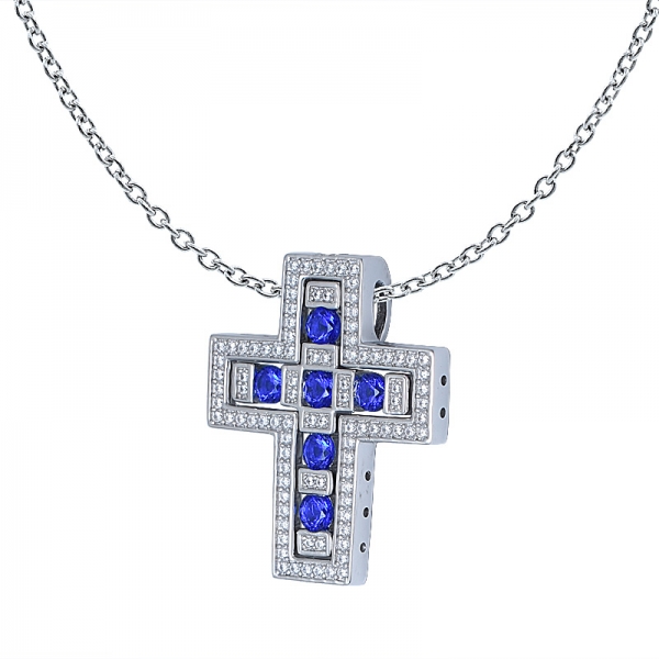 creato gioielli in argento sterling 925 con gemme di zaffiro blu, regalo di fidanzamento per donne 
