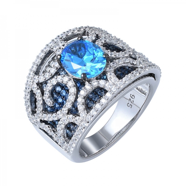 anello di fidanzamento delicato delicato blu apatite neon 