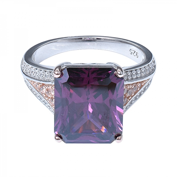 Splendida creato rhodolite cubico zircone gemma anello all'ingrosso gioielli in argento sterling 925 
