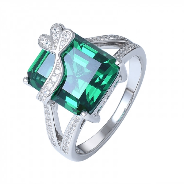 In Argento Sterling in un laboratorio Creato Verde Smeraldo e zirconi anelli gioielli 