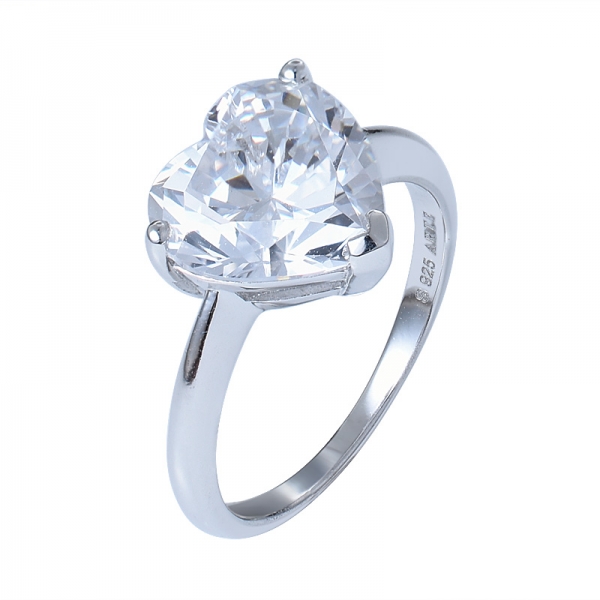 Classico in argento sterling a forma di cuore anello di anniversario di donne anelli 