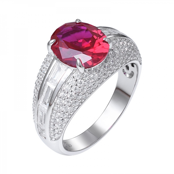 alta qualità all'ingrosso creato anello rubino gemma 925 gioielli raffinati 