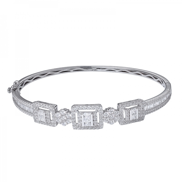 produttore 925 braccialetto in argento sterling micro pavé braccialetto cz donna 