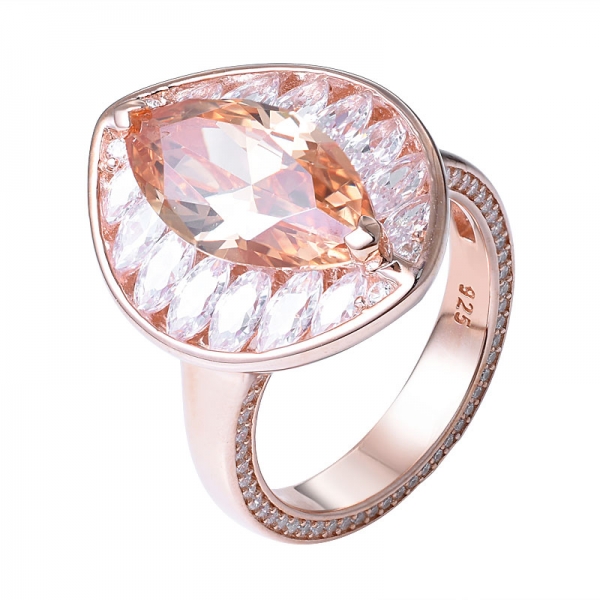 anello champagne placcato oro rosa anello con diamanti champagne gioielli da donna america 