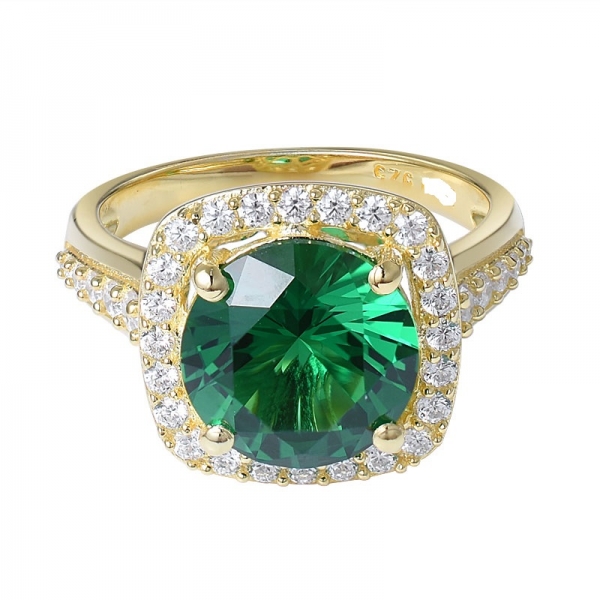 anello ziler bigiotteria in argento sterling 925 con smeraldo verde vintage 