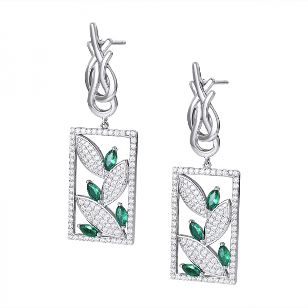 orecchini pendenti da donna con pietre preziose verde smeraldo 