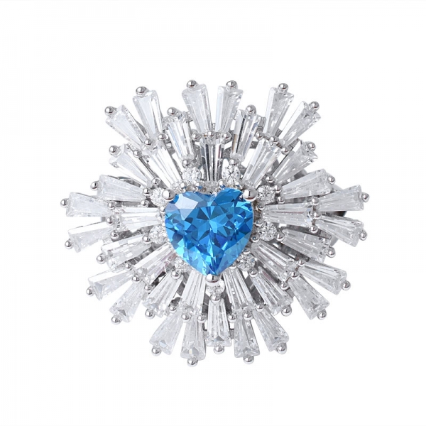  1,5 ct anello di fidanzamento in argento sterling con pietre preziose simulate in apatite al neon con taglio a cuore 