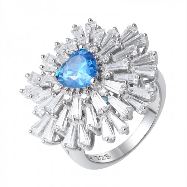  1,5 ct anello di fidanzamento in argento sterling con pietre preziose simulate in apatite al neon con taglio a cuore 