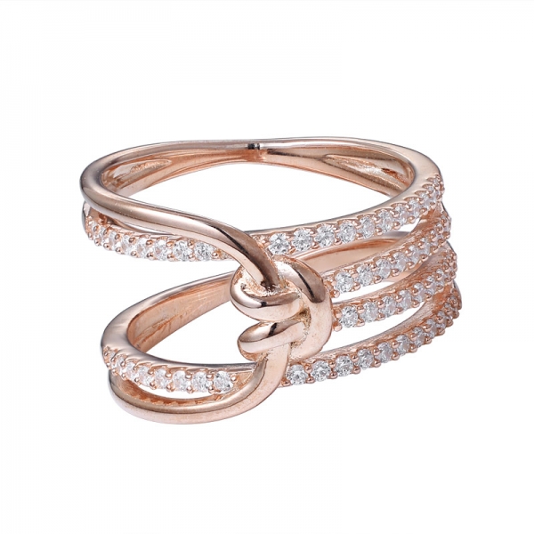 anello di fidanzamento placcato oro rosa in argento sterling all'ingrosso per donne 