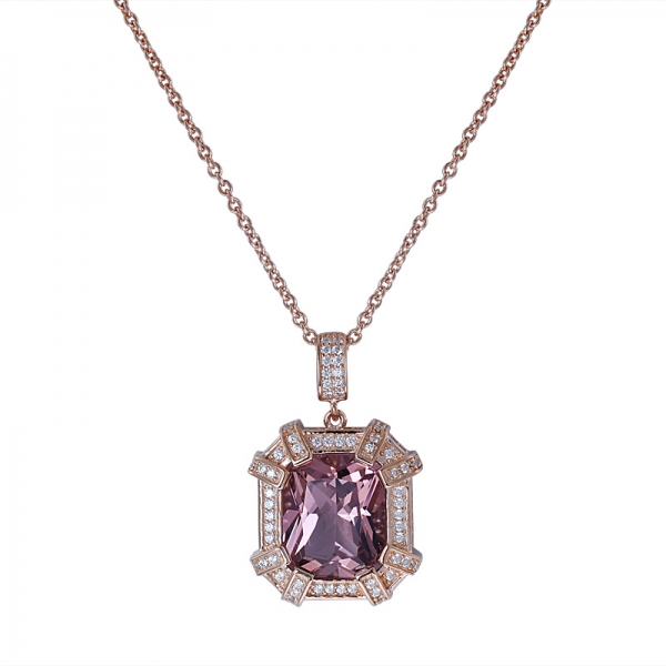 set di gioielli con ciondolo ametista viola in argento con pietre preziose da sposa 