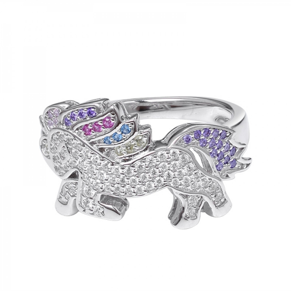 zirconi colorati rodio su cavallo in argento sterling sharpe set di gioielli ad anello 