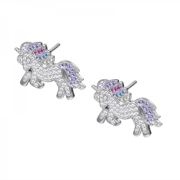 zirconi colorati rodio su cavallo in argento sterling sharpe set di gioielli orecchino 