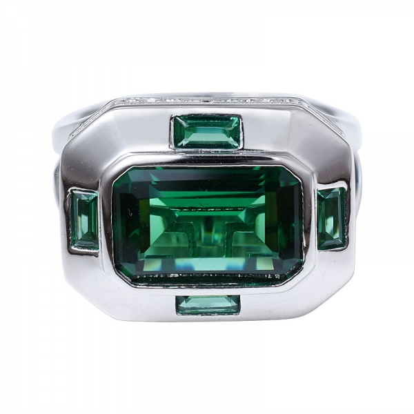 verde smeraldo creato rodio su 925 gioielli in argento sterling set 