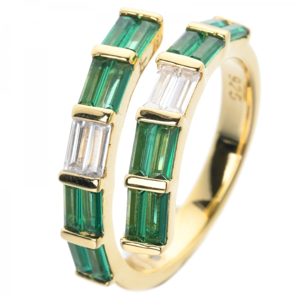 Barzel ha creato la fede nuziale dell'eternità della pietra preziosa verde smeraldo 