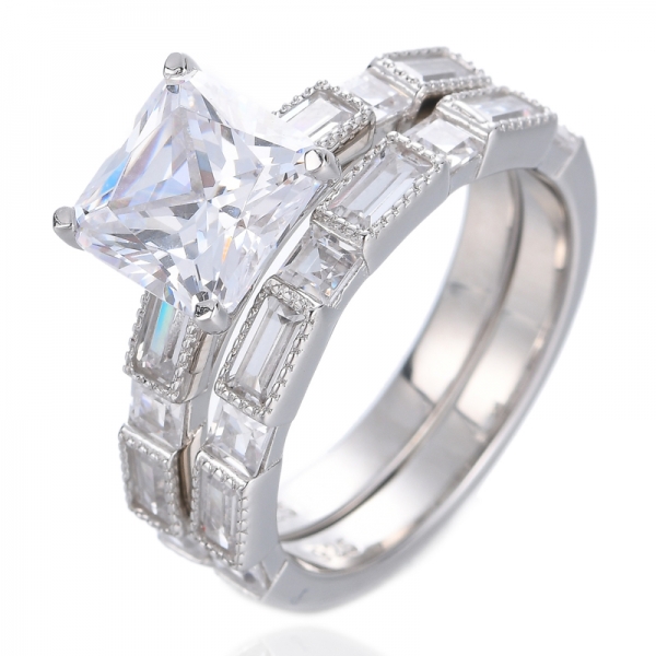 anello in argento sterling a forma di fantasia realizzato con zirconi infiniti princess 