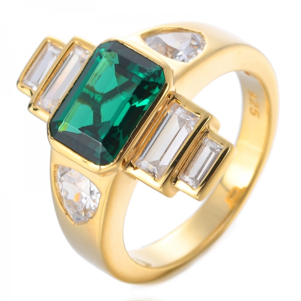 Argento 925 gemme di smeraldo anello di nozze gioielli da sposa regali 
