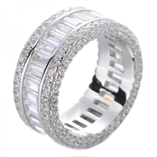 anelli di pietre preziose baguette fascia multicolor Anello multicolor in argento sterling 925 