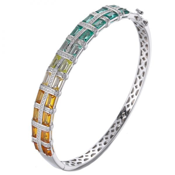 gioielli braccialetto arcobaleno multicolore in zaffiro sintetico
 