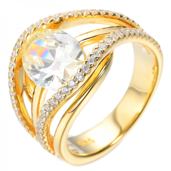 925 ovale Morganite Nano placcatura in oro rosa su anello in argento sterling
 