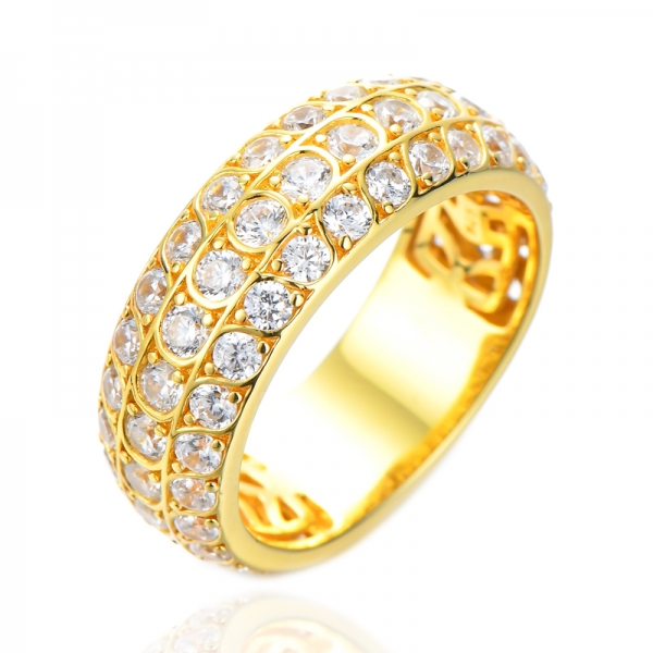 Trendy Mocha CZ Gemstone Eternity Silver Diamond Promise Rings for Women
 