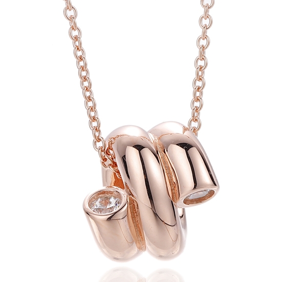 Ciondolo rotondo in argento con zircone cubico bianco e placcatura in oro 