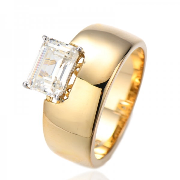Anello in argento nano con acquamarina chiara e smeraldo con placcatura bicolore 