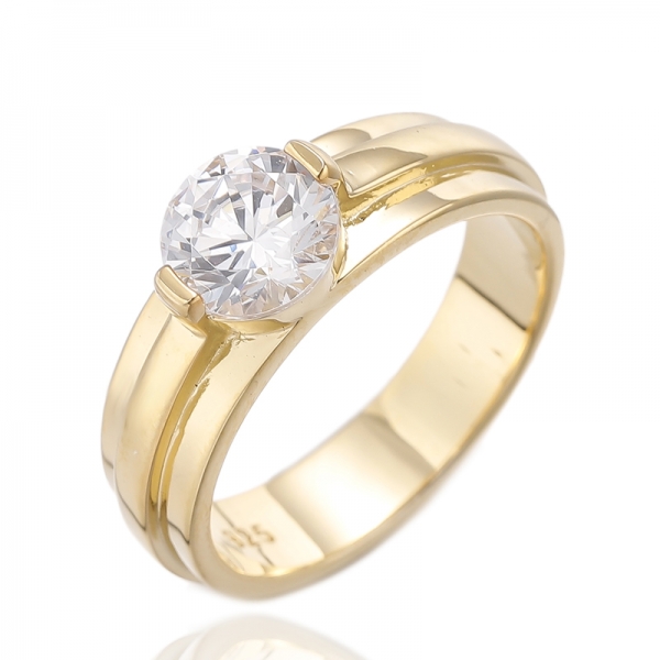 Anello rotondo in argento nano morganite con placcatura in oro rosa 